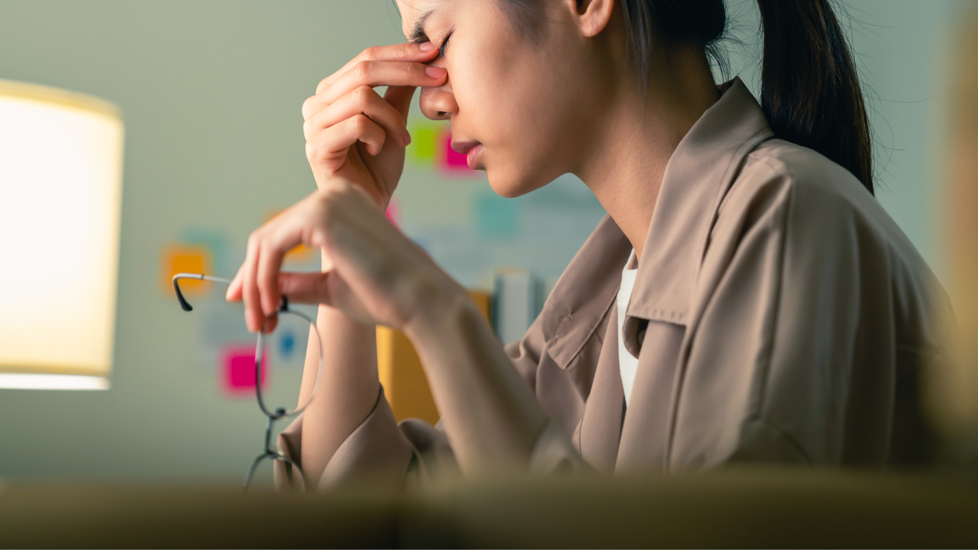 woman looking stressed
