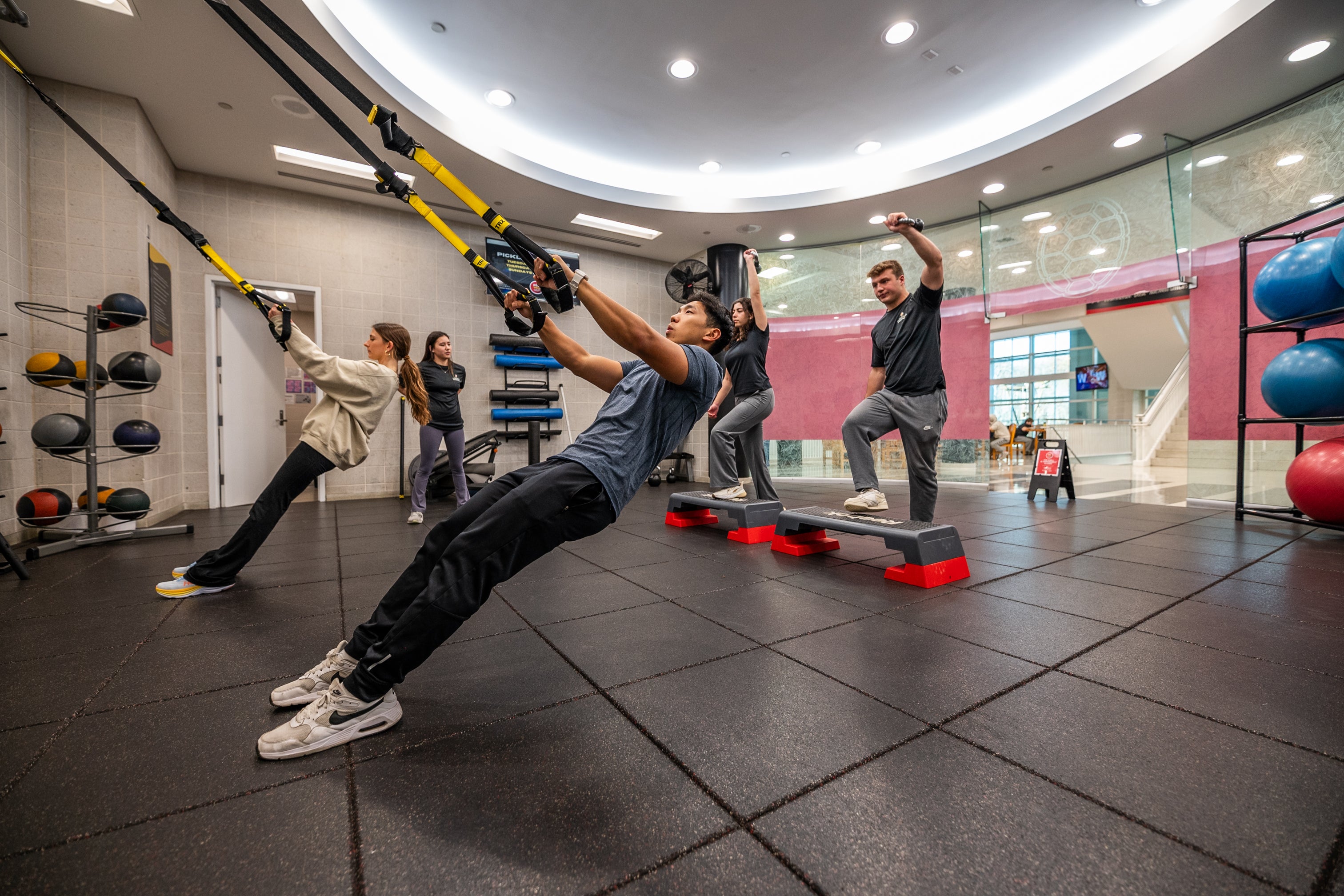 people working out in gym