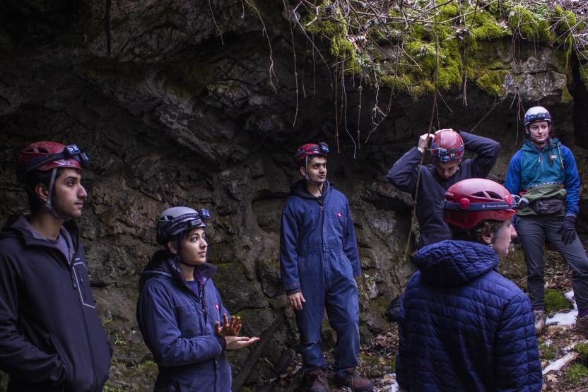 caving