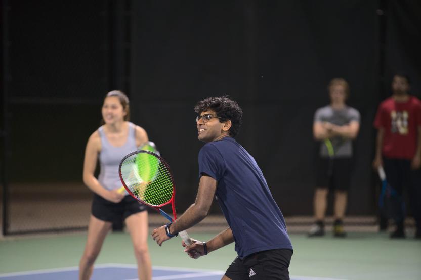 man playing tennis