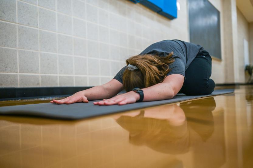 woman doing yoga