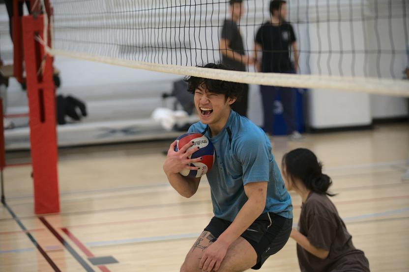 catching volleyball