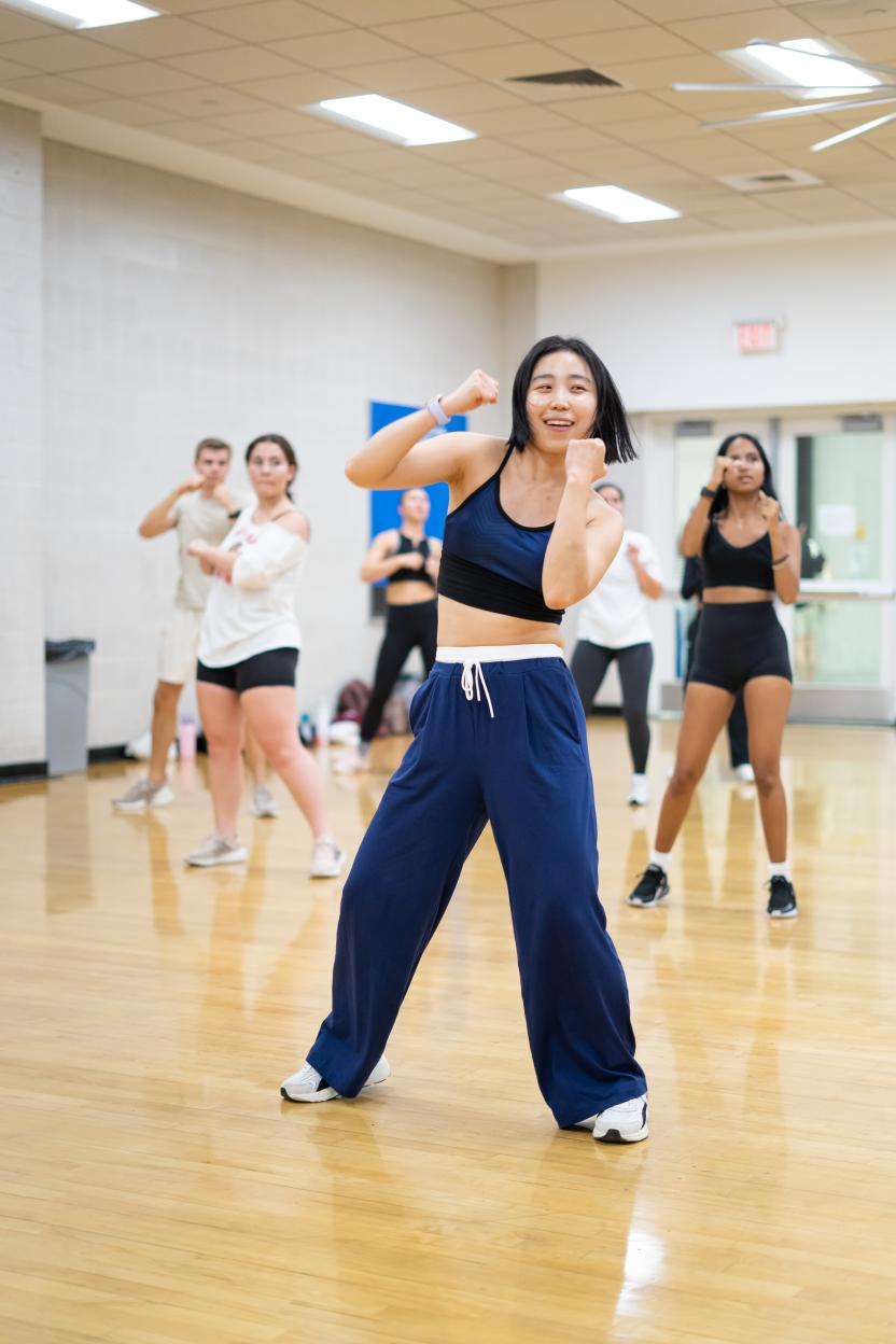 woman dancing zumba