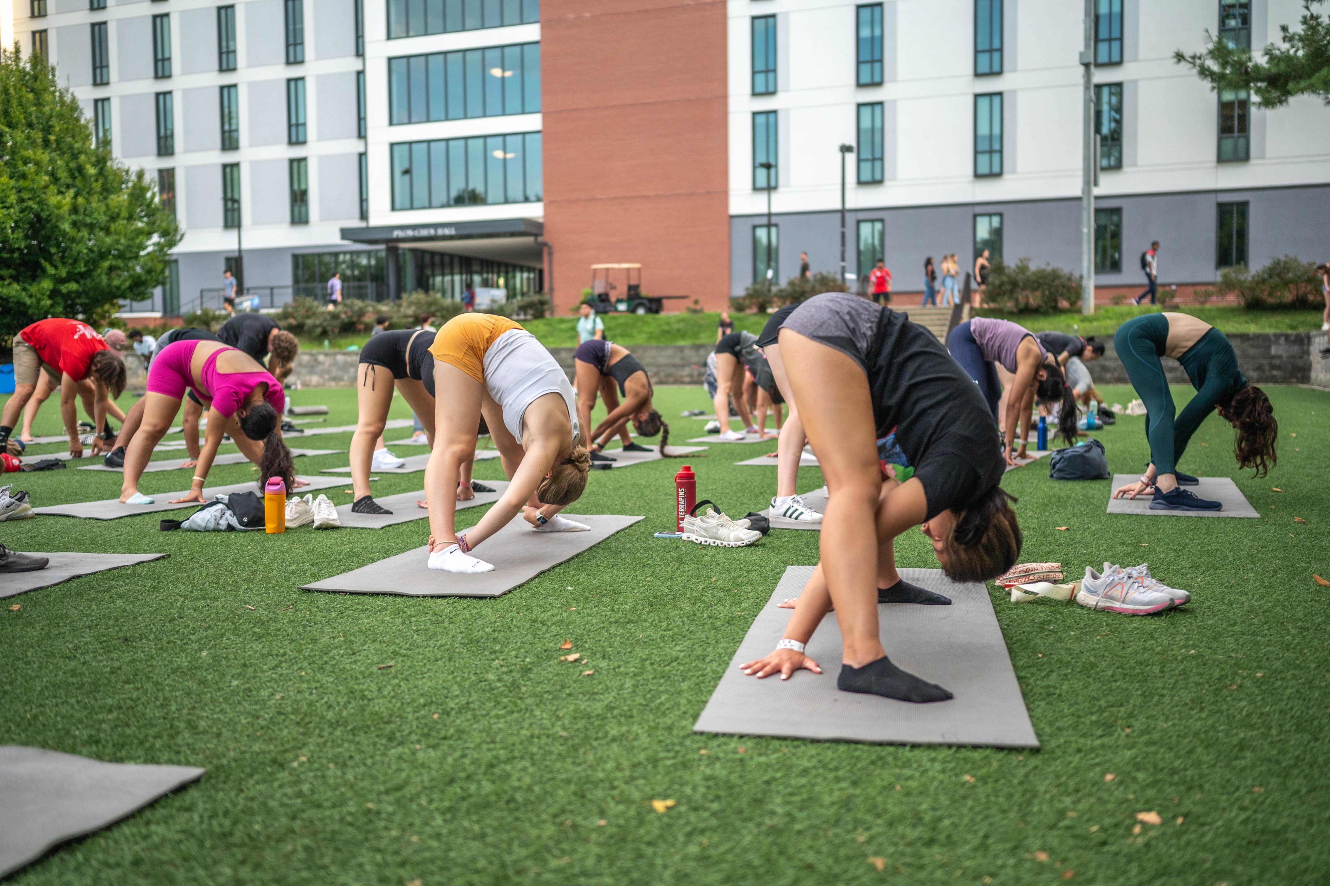 yoga class outside
