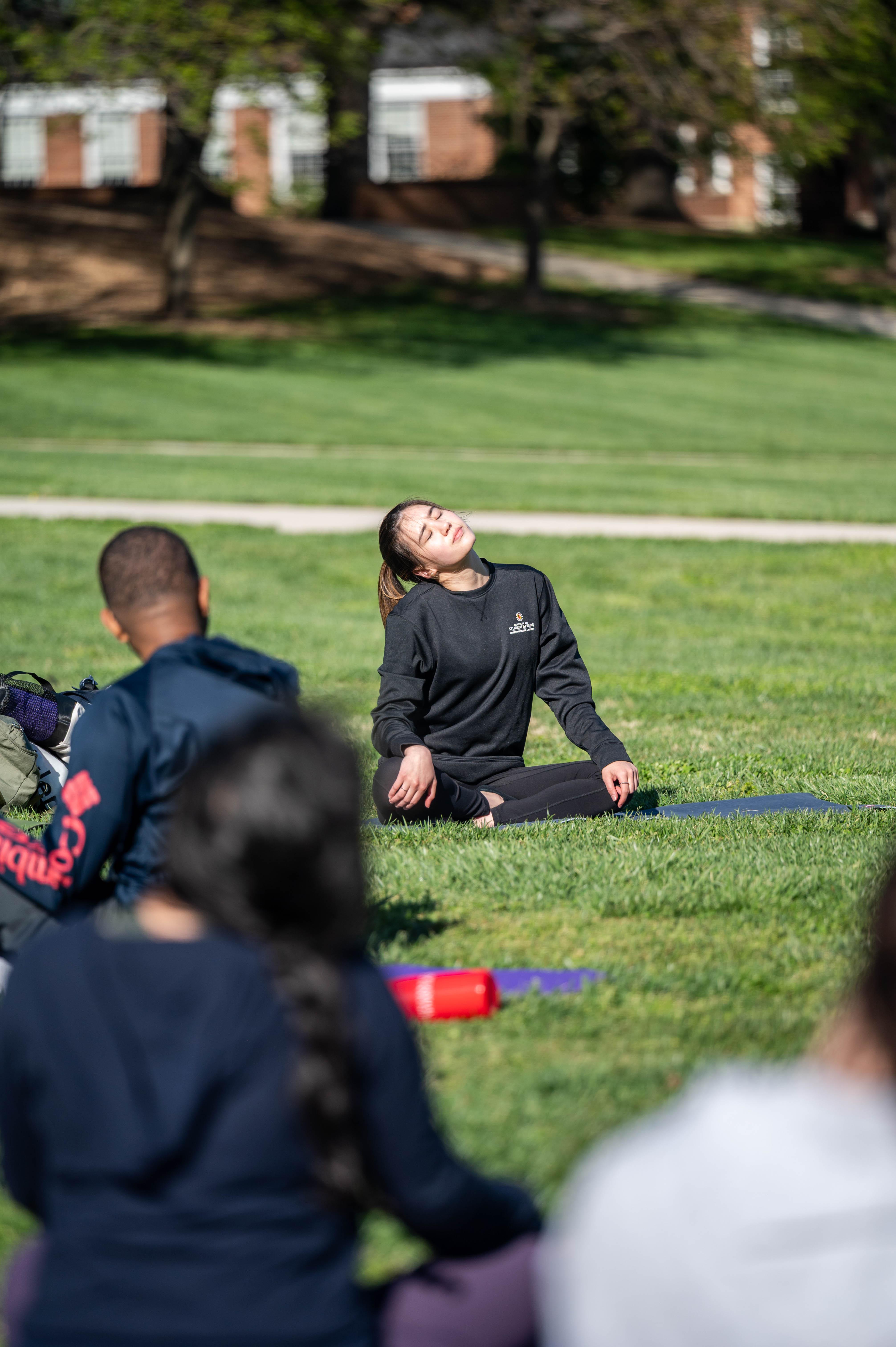 woman stretching her neck